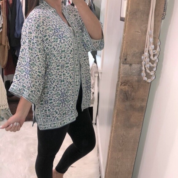 Max Studio size small blue & green cardigan - Picture 1 of 5